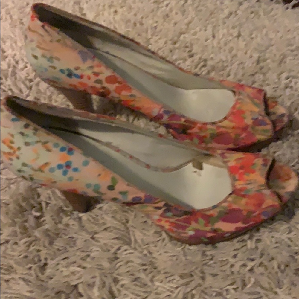 Colourful Nine West high heels open toe
